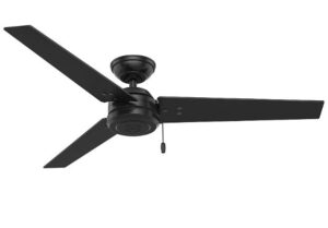 Hunter modern look 3 blades black ceiling fan with pull chains