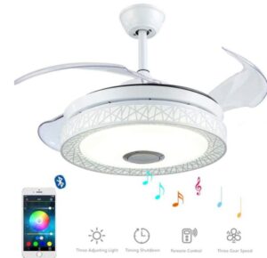 Smart baby bedroom ceiling fan with dimmable lights