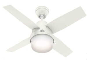 Hunter 44-inch white bedroom ceiling fan