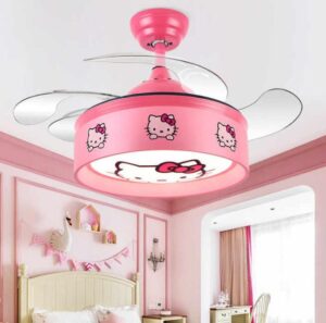 pink indoor ceiling fan for girls bedroom