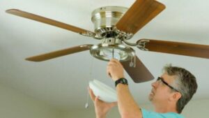 how to change a light bulb on the ceiling fan